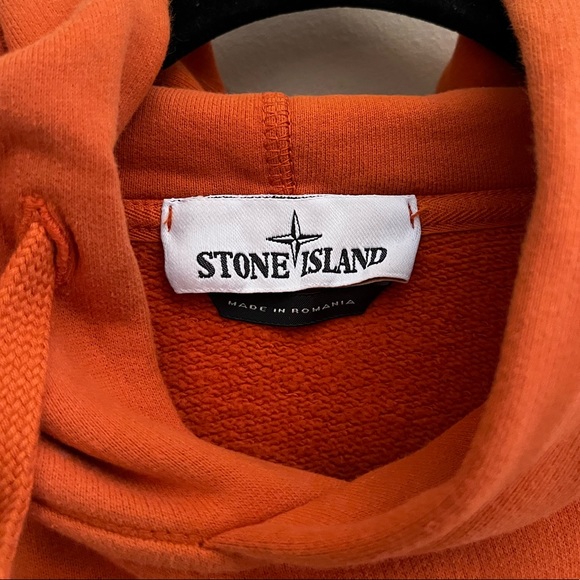 Stone Island Garment Dyed Hooded Sweatshirt in Brushed Cotton Fleece Orange (M) - Picture 6 of 6